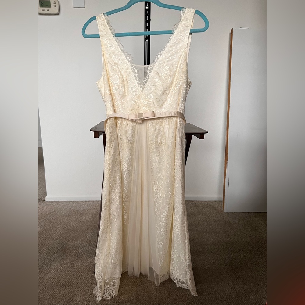 Hitherto Lacey Dress - creamy off-white colour